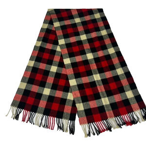 AEO American Eagle Outfitters Wrap Scarf Men's Women's Red Black Ivory Plaid